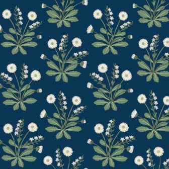 Tapet Meadow Flowers, Bleumarin/Alb, York Wallcoverings, 5.6mp / rola