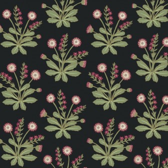 Tapet Meadow Flowers, Negru/Roz, York Wallcoverings, 5.6mp / rola