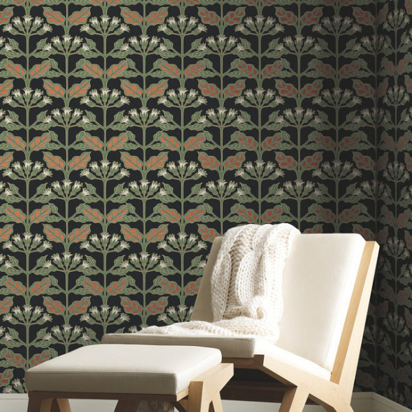 Tracery Blooms, Negru/Multi, York Wallcoverings, 5.6mp / rola