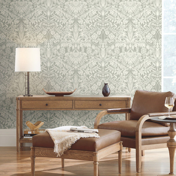 Lockwood Damask, Gri, York Wallcoverings, 5.6mp / rola