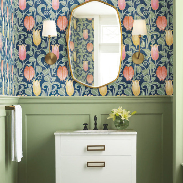Canterbury Bells, Bleumarin, York Wallcoverings, 5.6mp / rola