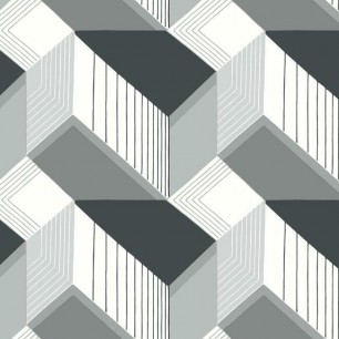 Tapet Graphic Geo Blocks, alb/negru, York Wallcoverings, 5.6mp / rola
