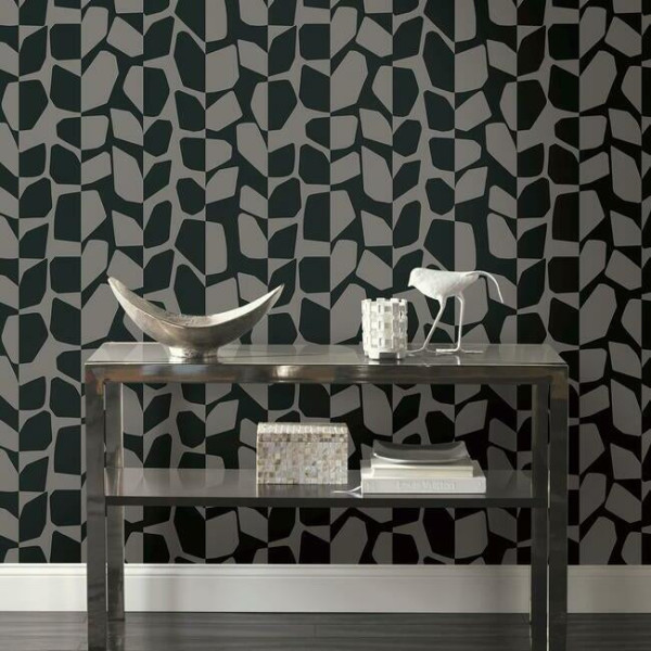 Primitive Vines, metalic/negru, York Wallcoverings, 5.6mp / rola