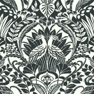 Tapet Egret Damask, alb/negru, York Wallcoverings, 5.6mp / rola