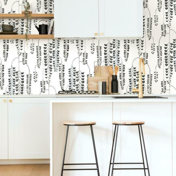 Deco Wisteria, negru/metalic, York Wallcoverings, 5.6mp / rola
