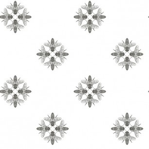 Tapet Honey Bee, alb/negru, York Wallcoverings, 5.2mp / rola