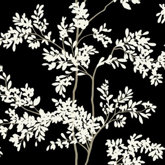 Tapet Lunaria Silhouette, Negru/Alb, York Wallcoverings, 5.6mp / rola