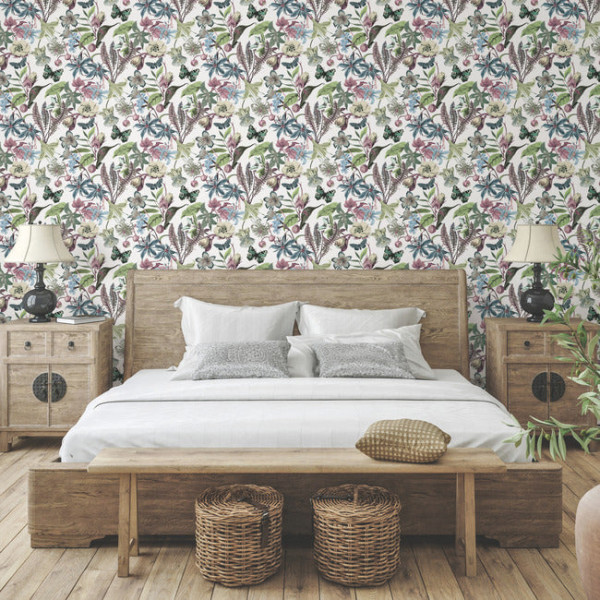 Butterfly House, Alb/Fuchsia, York Wallcoverings, 5.6mp / rola