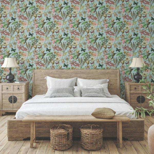 Butterfly House, Albastru, York Wallcoverings, 5.6mp / rola