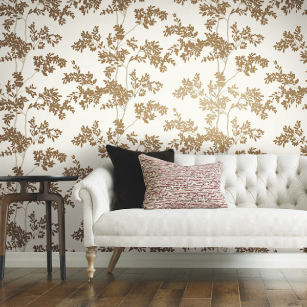 Lunaria Silhouette, Alb/Auriu, York Wallcoverings, 5.6mp / rola