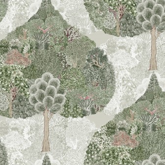 Tapet Mystic Forest, Verde/Coral, York Wallcoverings, 5.6mp / rola