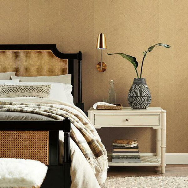 Metallic Chevron, Oatmeal, York Wallcoverings, 6.68mp / rola