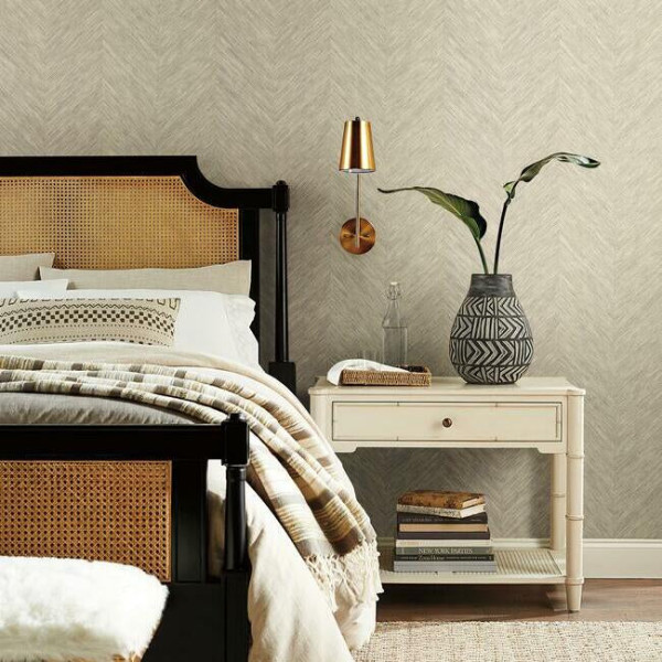 Metallic Chevron, Stone, York Wallcoverings, 6.68mp / rola