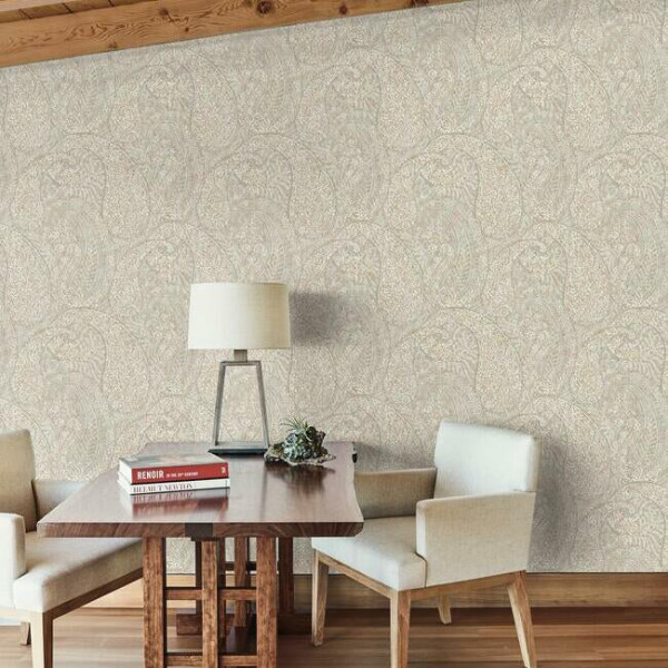 Kashmir Dreams Paisley, Neutral Blush, York Wallcoverings, 5.6mp / rola