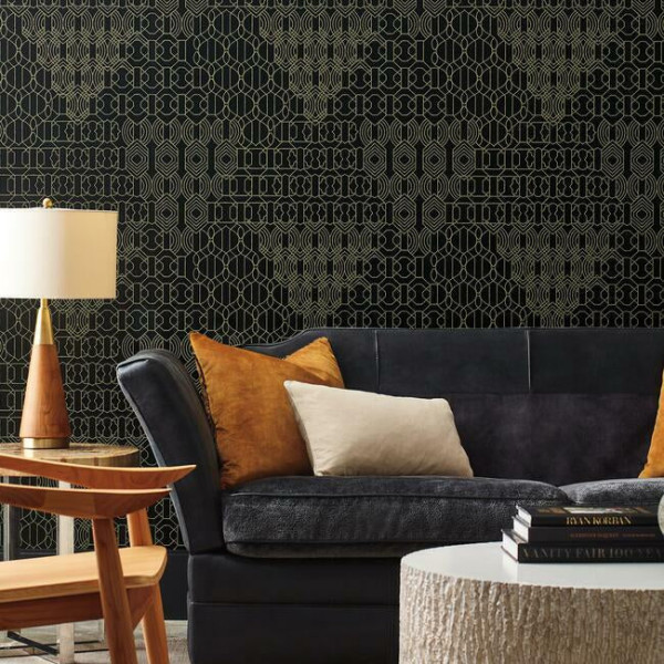 Modern Chandelier, Negru, York Wallcoverings, 5.6mp / rola