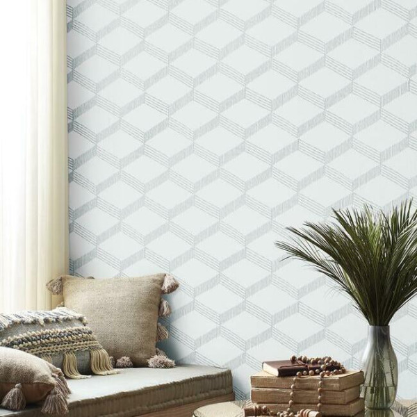 Palisades Paperweave, Alb/Albastru fumuriu, York Wallcoverings, 5.6mp / rola