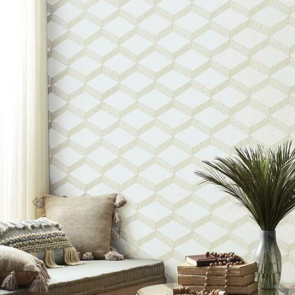 Palisades Paperweave, Taupe/Alb, York Wallcoverings, 5.6mp / rola