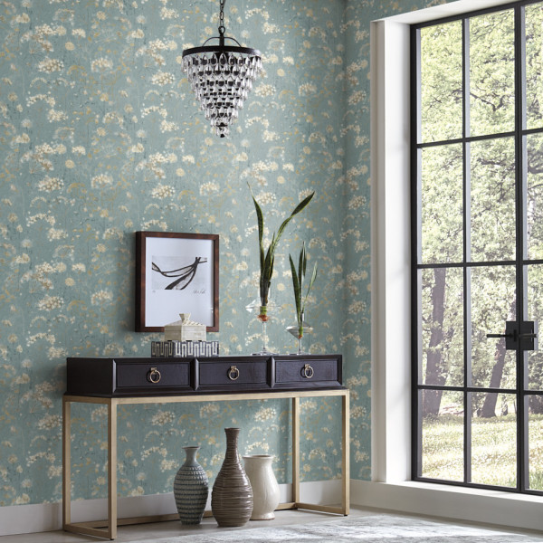 Botanical Fantasy, Albastru/Bej, York Wallcoverings, 5.6mp / rola