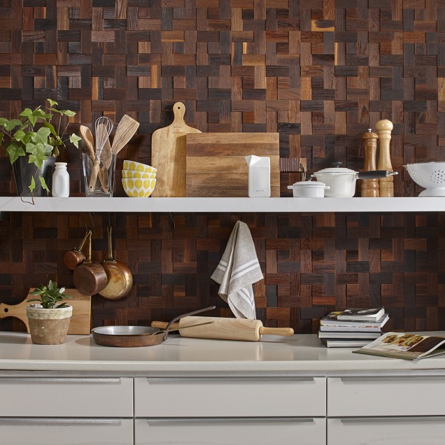 Panouri decorative din lemn Mosaic - Basketweave Oak Brown - 4