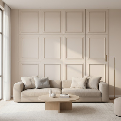 Panou decorativ MDF Champagne Rose mat cu profil geometric