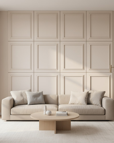Panou decorativ MDF Champagne Rose mat cu profil geometric