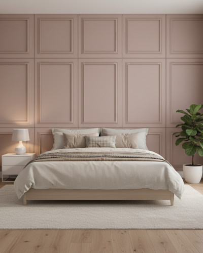 Panou decorativ MDF Nude Beige cu finisaj mat și ramă profilată
