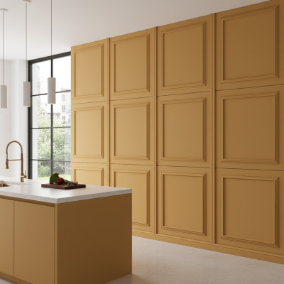 Panou decorativ MDF mat, culoare Sahara Beige, cu cadru profilat.