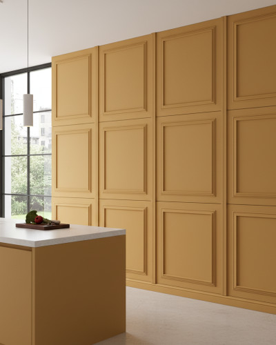 Panou decorativ MDF mat, culoare Sahara Beige, cu cadru profilat.