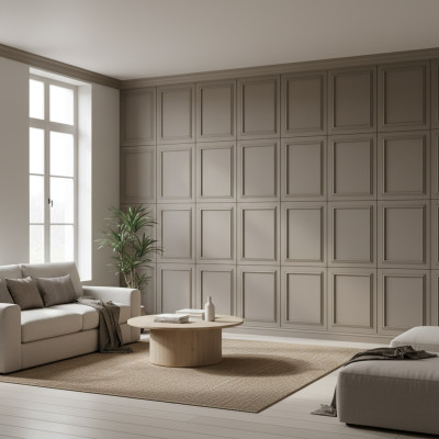 Panou decorativ MDF Taupe Gray mat cu design clasic