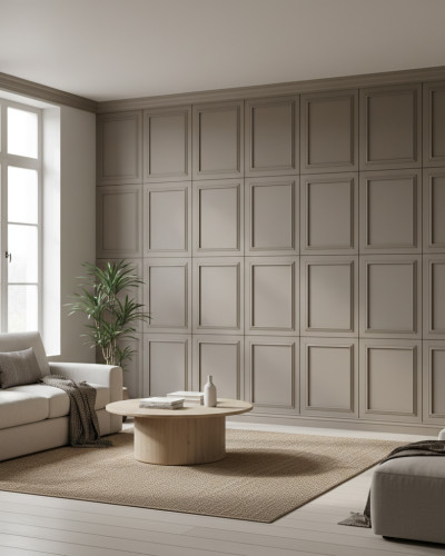 Panou decorativ MDF Taupe Gray mat cu design clasic