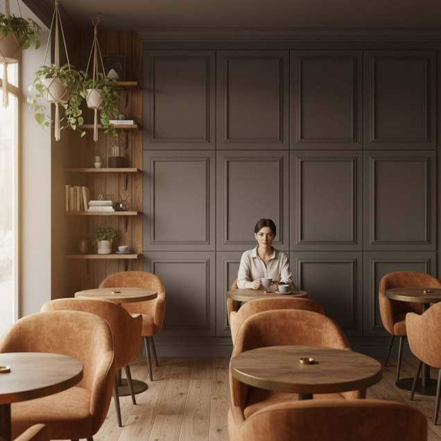 Panou decorativ MDF Taupe Gray mat cu design clasic