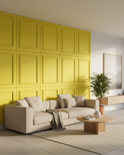 Panou decorativ MDF Lemon Yellow cu finisaj mat