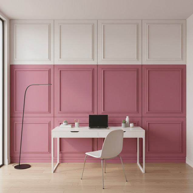 Panou decorativ MDF Berry Pink mat cu design clasic