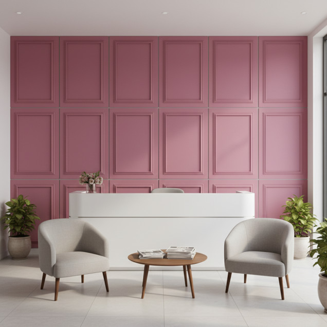 Panou decorativ MDF Berry Pink mat cu design clasic