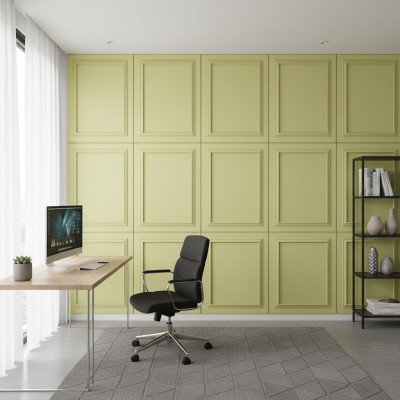 Panou decorativ MDF verde cais mat cu profile clasice
