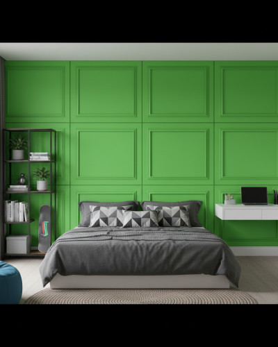 Panou decorativ MDF Lime Green cu finisaj mat, prezentând un design cu ramă.