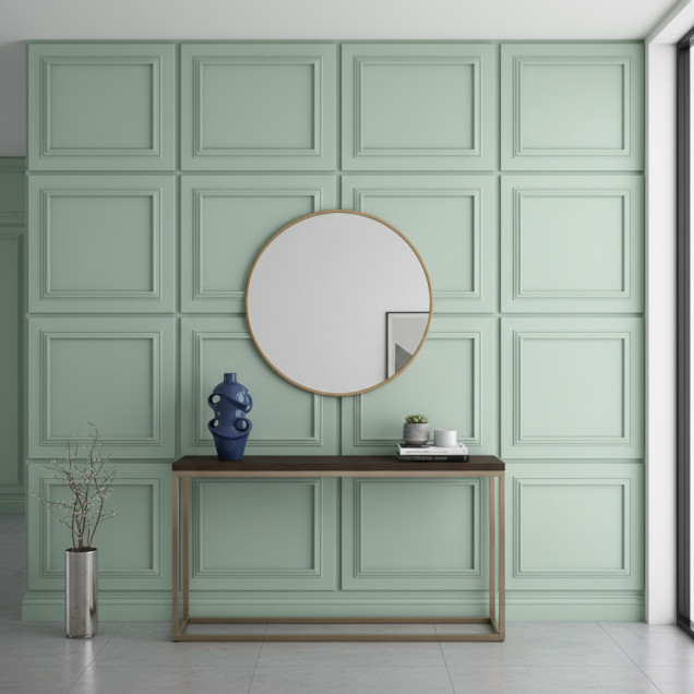 Panou decorativ MDF verde menta cu finisaj mat si rama clasica