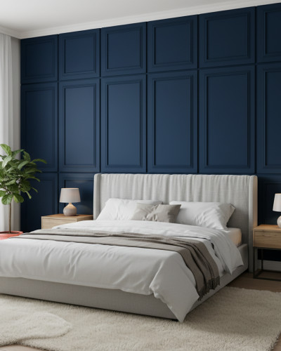 Panou decorativ MDF Oxford Blue cu design încadrat și finisaj mat
