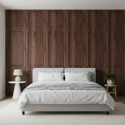 Panou decorativ MDF cu model imitație lemn Amber Oak și cadru stil clasic