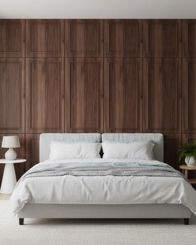 Panou decorativ MDF cu model imitație lemn Amber Oak și cadru stil clasic