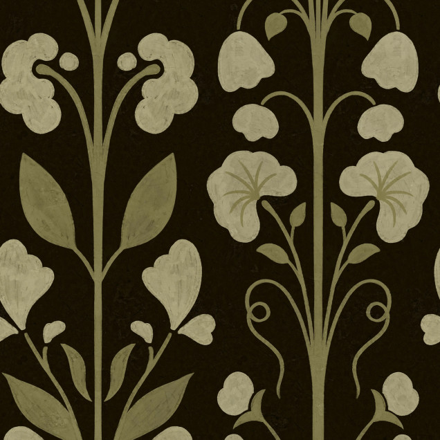 Folk Flower, Dark Green, Rebel Walls