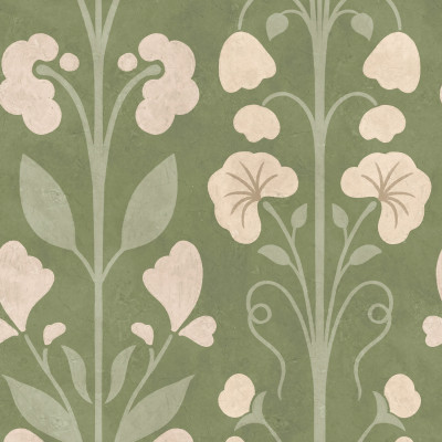 Folk Flower, Green, Rebel Walls