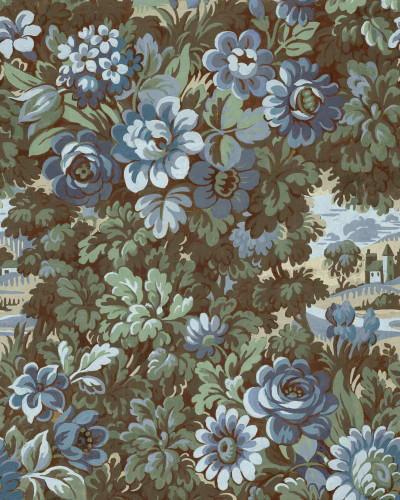 Botanical Manor, Blue, Rebel Walls