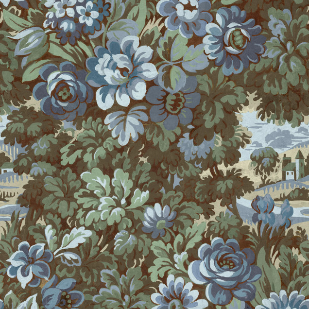 Botanical Manor, Blue, Rebel Walls