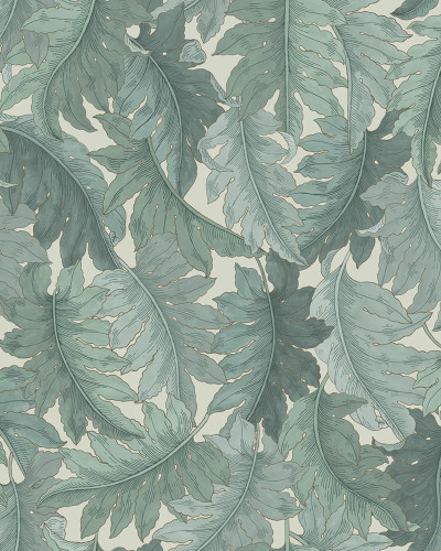 Swirling Fern, Teal, Rebel Walls