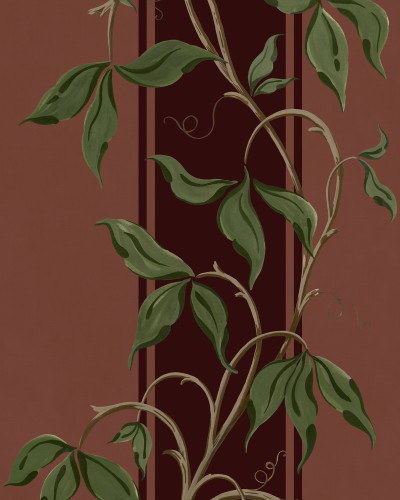 Tapet cu model floral pe fundal burgundy
