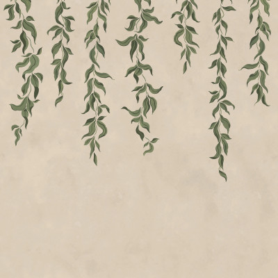 Hanging Leaves, Beige, Rebel Walls