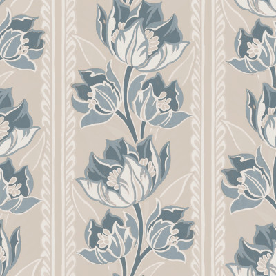 Tulip Stripes, Blue, Rebel Walls