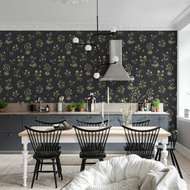 Timeless Flora, Dark Blue, Rebel Walls