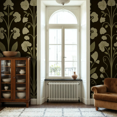 Folk Flower, Dark Green, Rebel Walls